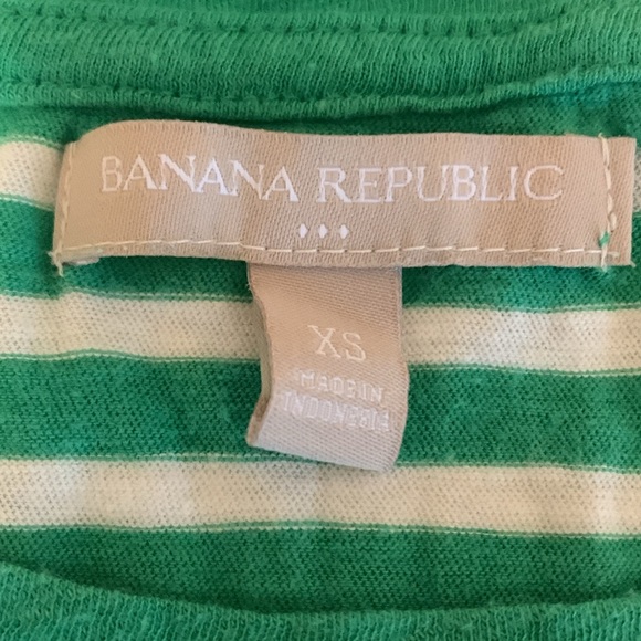 Banana Republic Green and White Stripped Women’s Blouse 100% Cotton - Picture 4 of 5